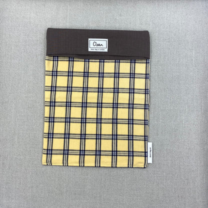 Black check on yellow with brown top - X large