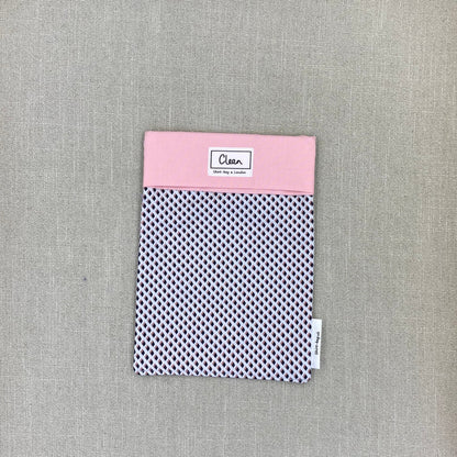 Black & red diamonds on grey with pink top - medium