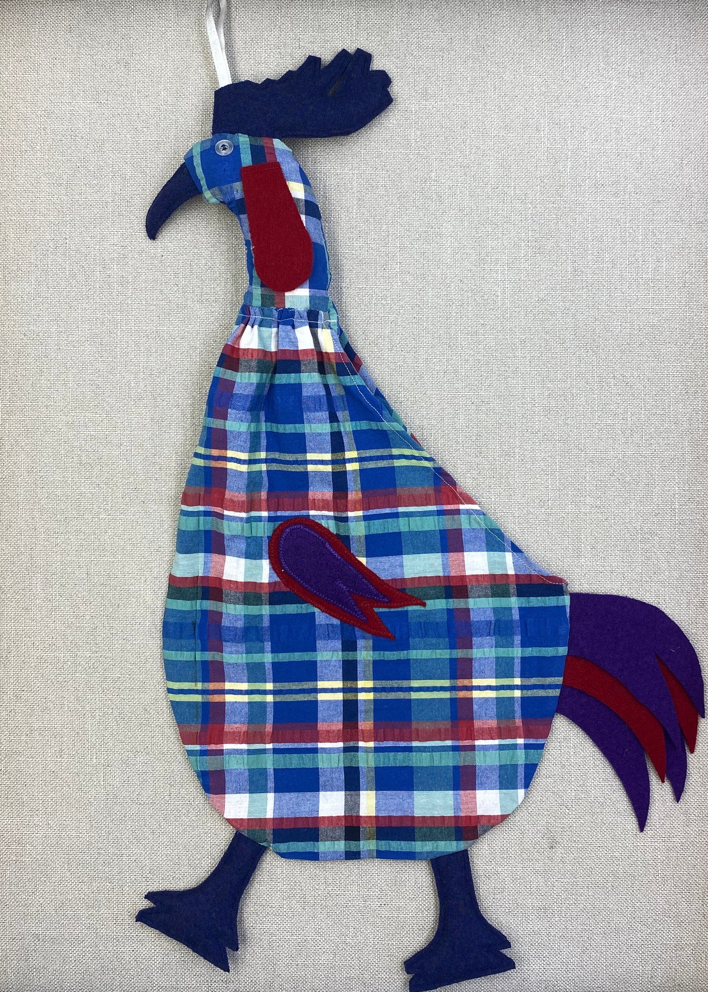 Blue, green & red tartan  with purple, red & blue