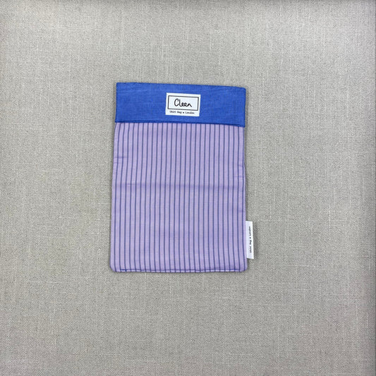 Blue thin stripe on lilac with blue top - medium