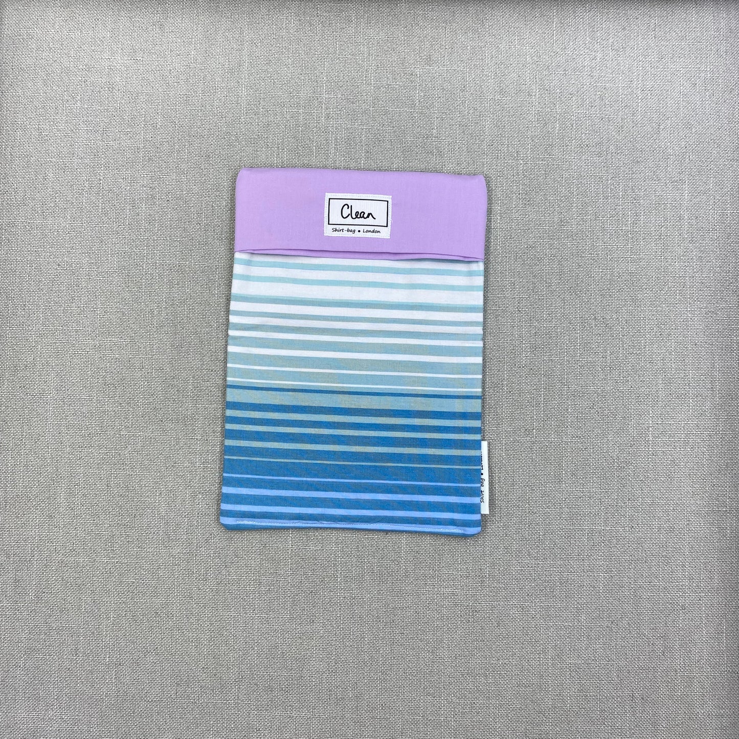 Blue & white stripes with lilac top - medium