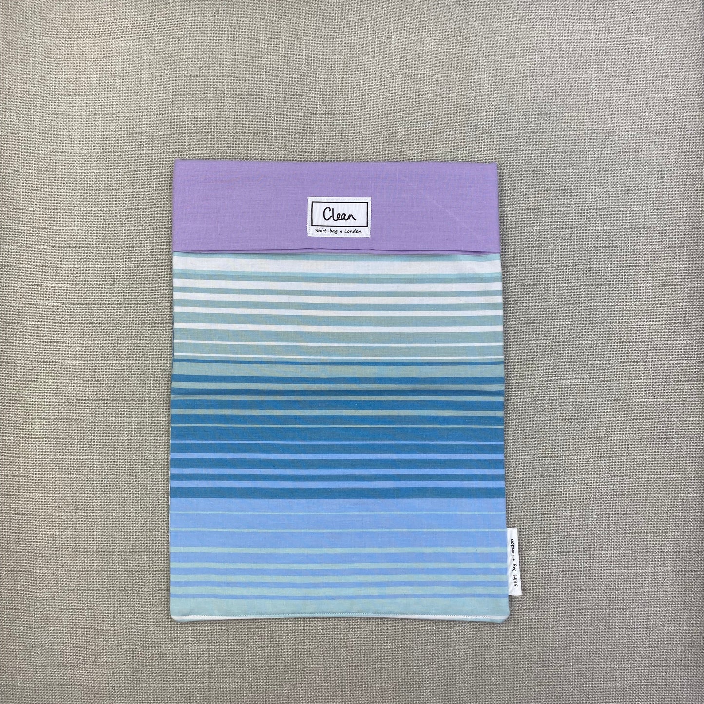 Blue & white stripes with lilac top - X large