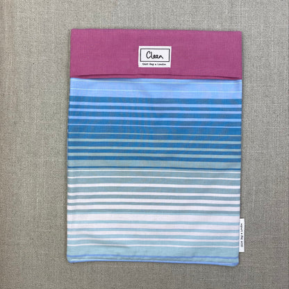 Blue & white horizontal stripe with cerise top 2 - X large