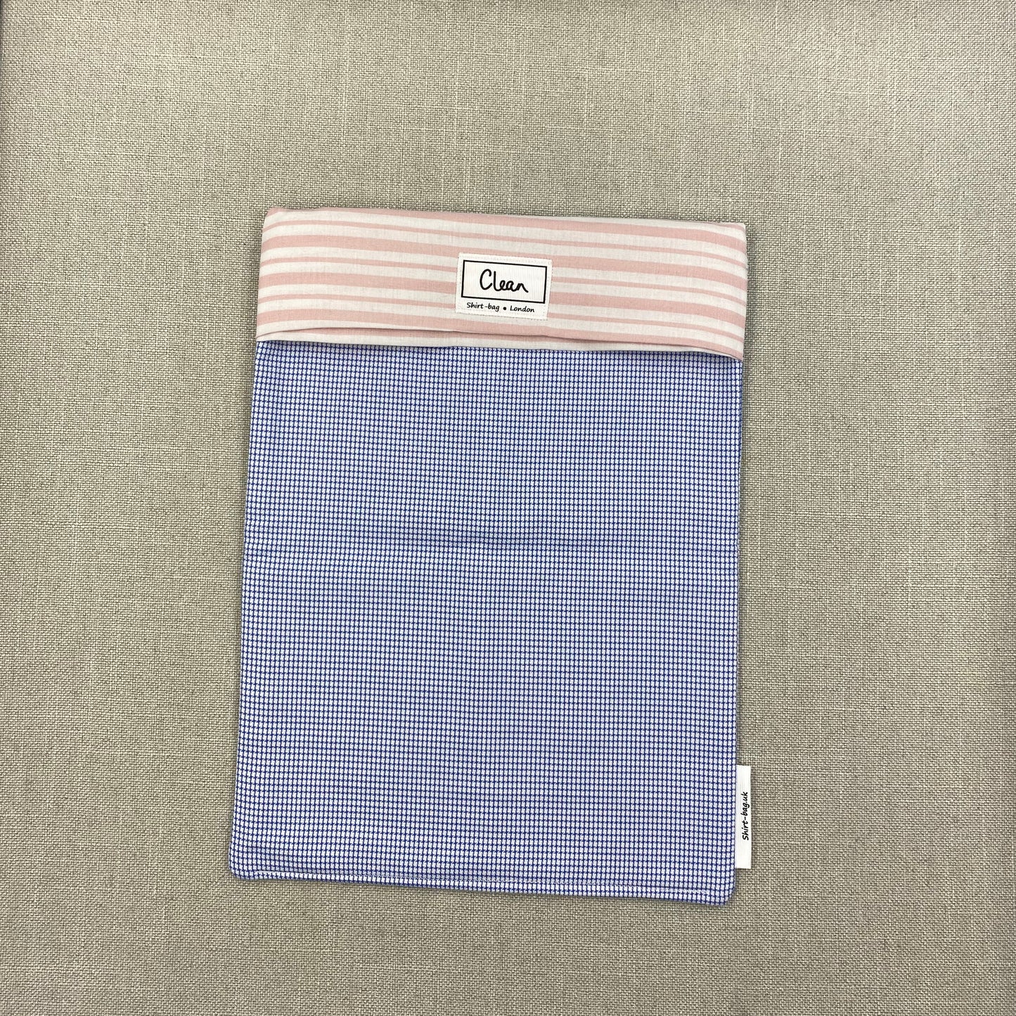 Blue & white check with pink & white stripe top - X large