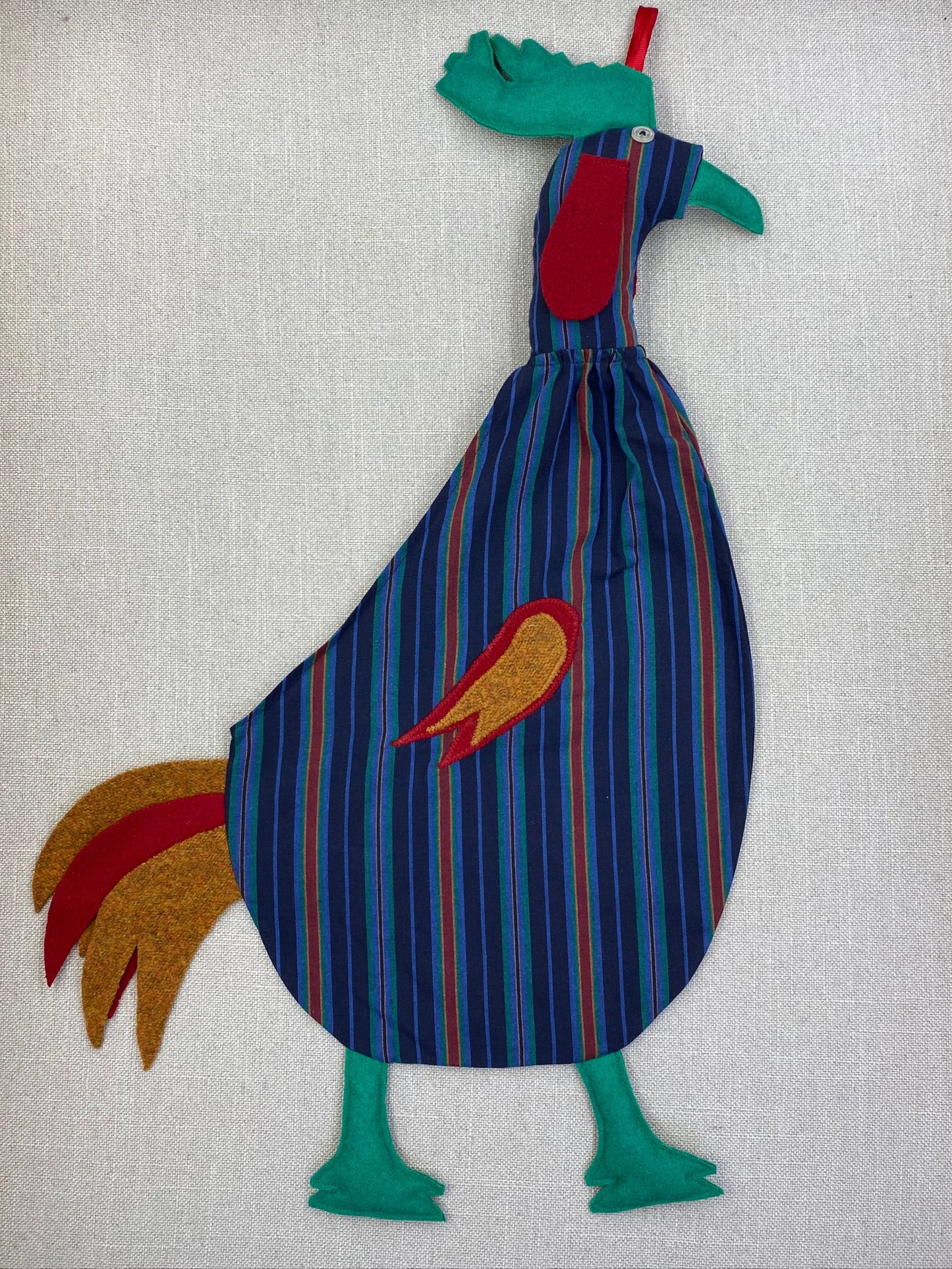 Blue red & green stripe with green, gold & red