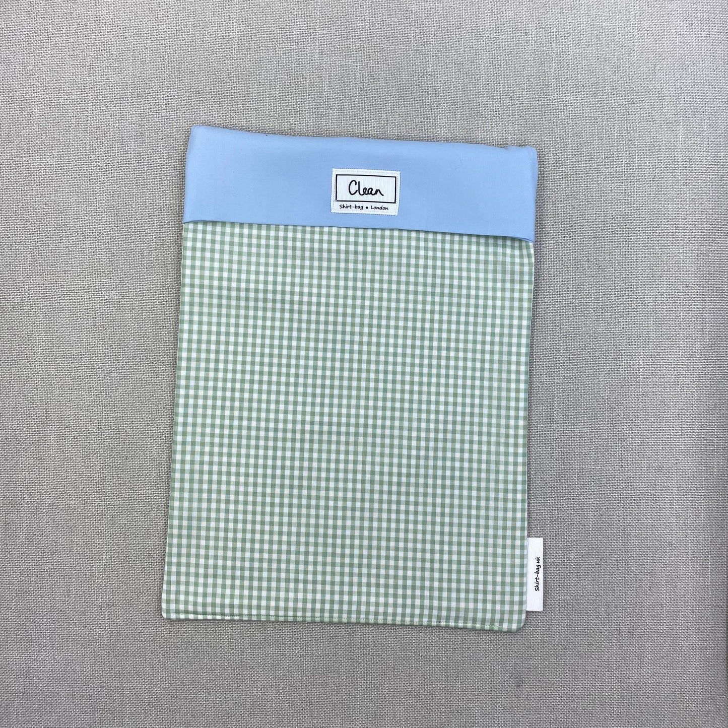 Green & white check with pale blue top - X large