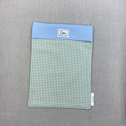 Green & white check with pale blue top - X large