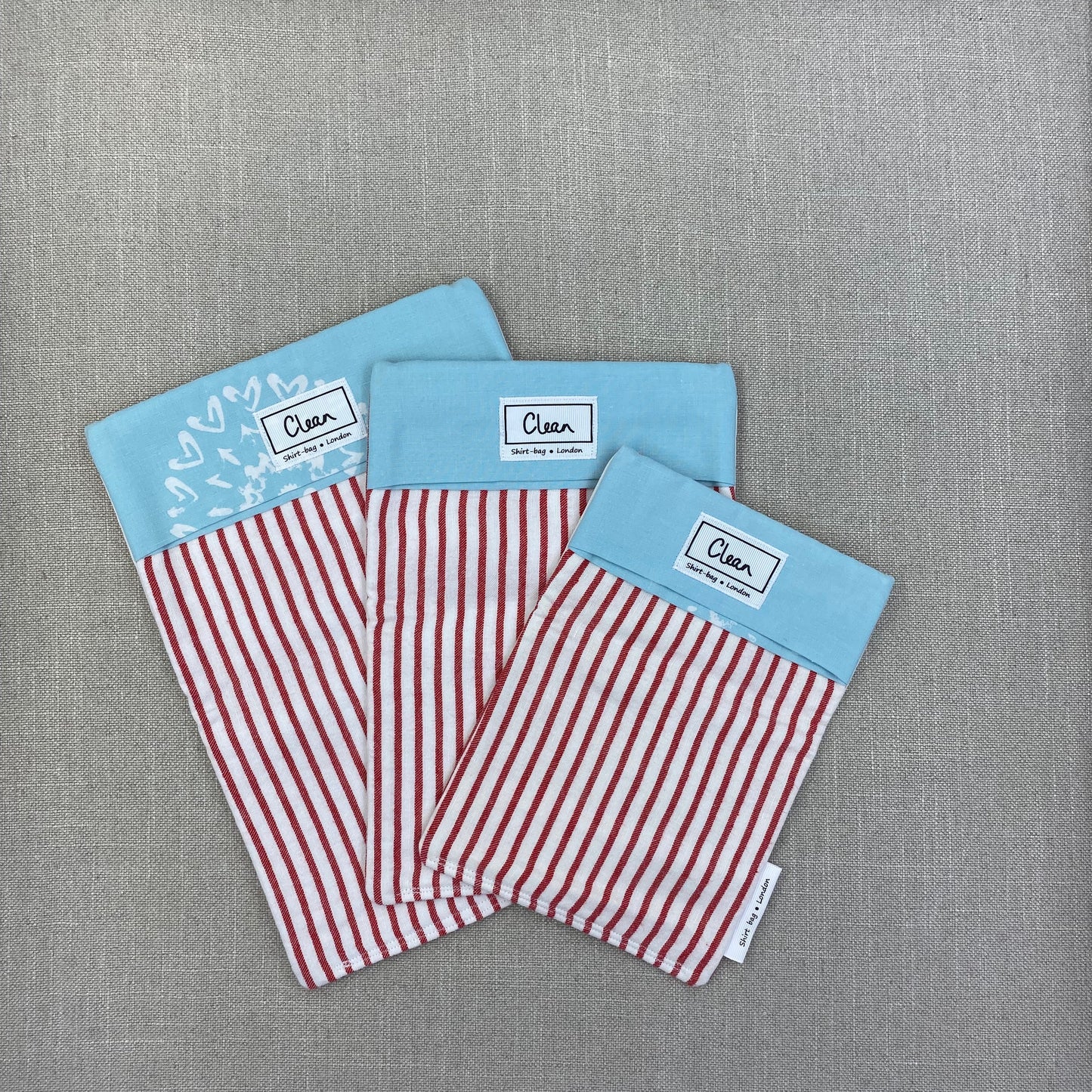 Red & white stripe with aqua & white snowflake top