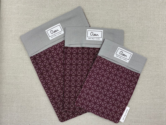 Maroon diamonds with grey top