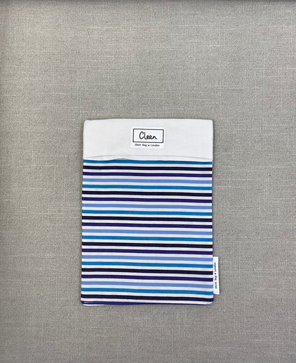 Navy, blue & white stripe with white top - medium