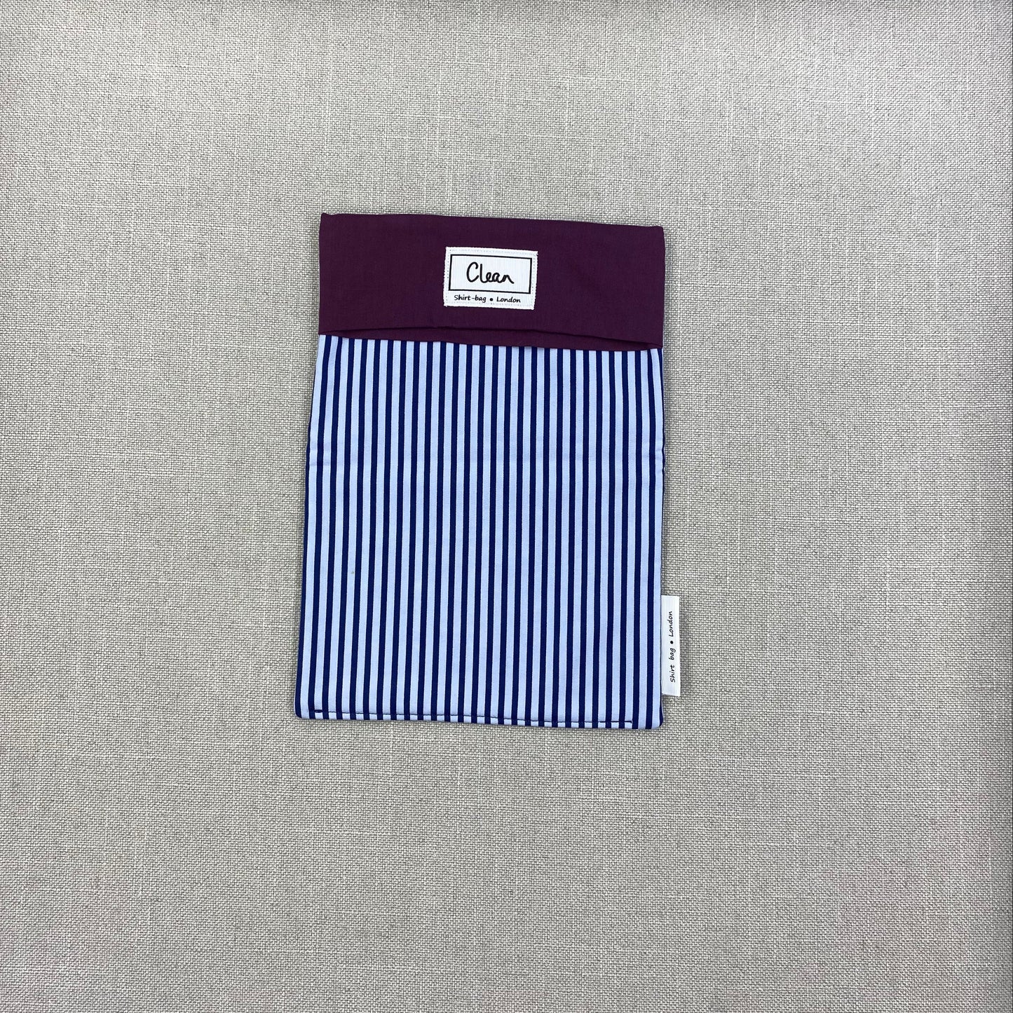 Navy & pale blue stripes with purple top - medium