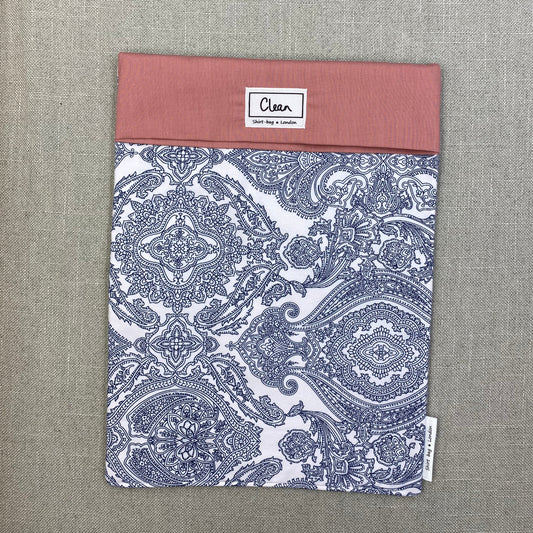 Navy paisley on white with salmon top 2 - X large