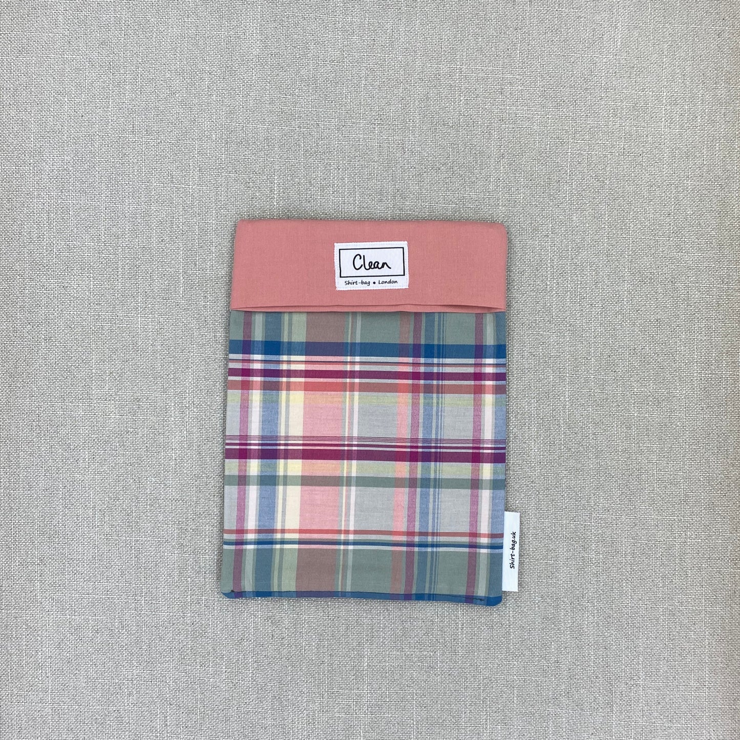 Rainbow tartan with salmon top - medium