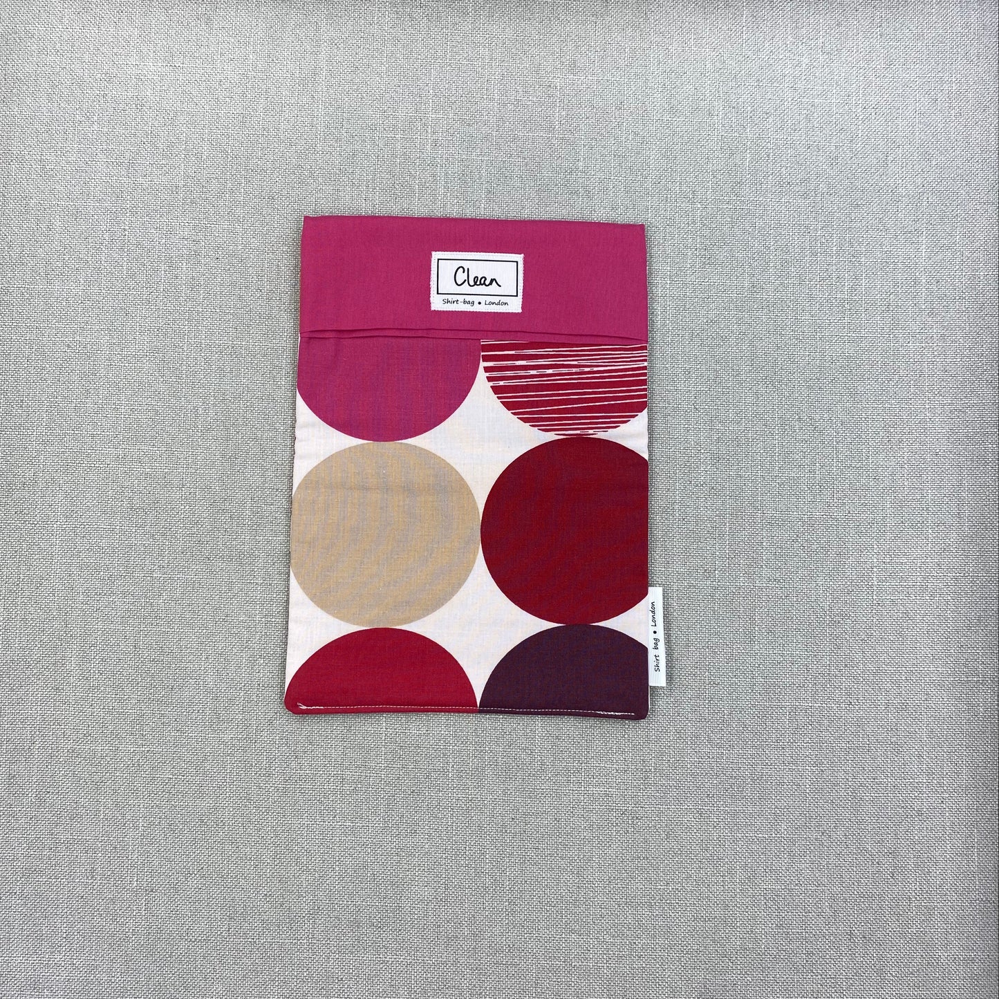 Red & beige spots with cerise top - medium