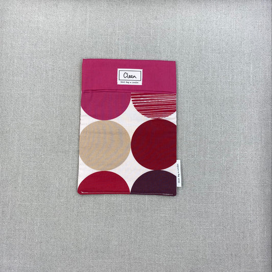 Red & beige spots with cerise top - medium
