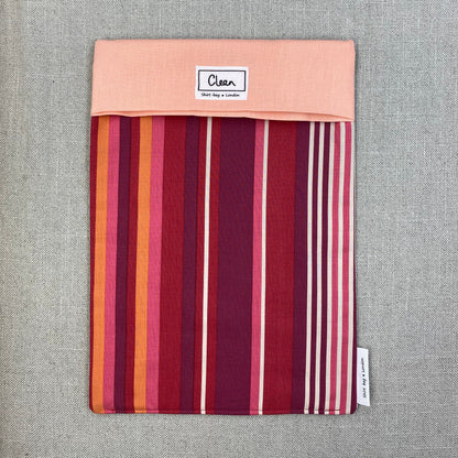 Red, orange & cream stripes with peach top - X large