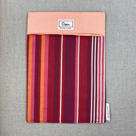 Red, orange & cream stripes with peach top - X large