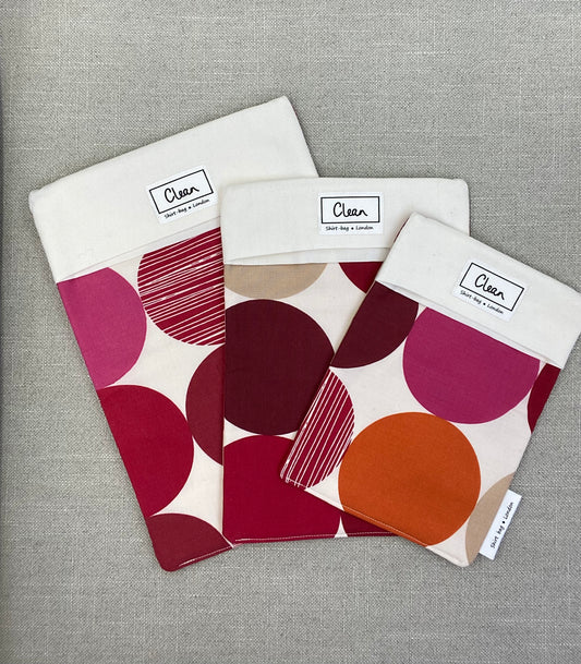 Red, orange & pink spots on cream with cream top 3