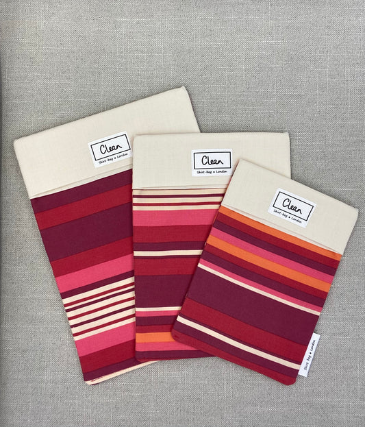 Red & orange stripes with cream top