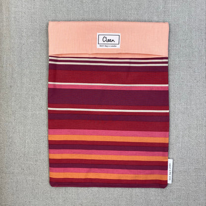 Red, pink & cream horizontal stripe with peach top 2 - X large