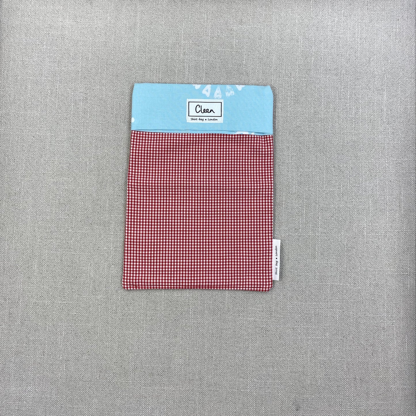 Red & white check with aqua & white snowflake top - medium