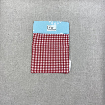 Red & white check with aqua & white snowflake top - medium