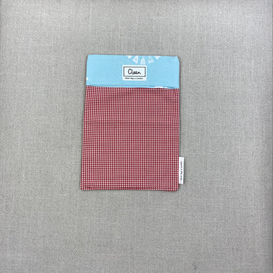 Red & white check with aqua & white snowflake top - medium