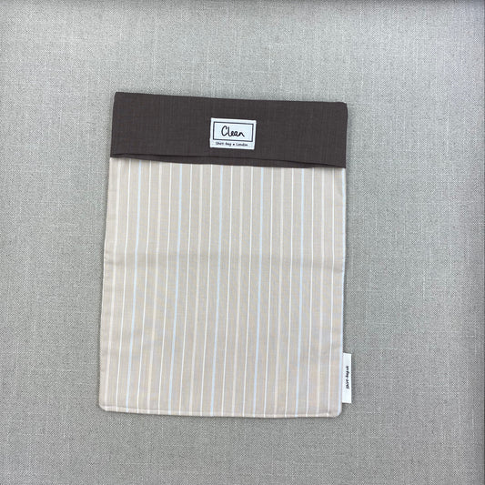White stripe on beige with brown top - X large