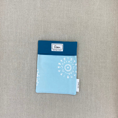 White snowflake on aqua with teal top - small