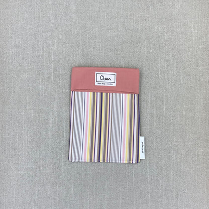 Yellow, pink & beige stripe of white with salmon top - small